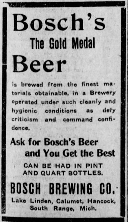 Newspaper ad - The Calumet News, 09 Feb 1912